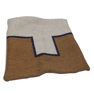 Crate & Barrel Ansom Wool Pillow Cover 20x20 Rustic Southwest Kilim Neutral